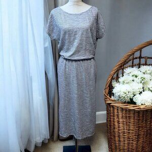 Nordstrom Preppy New England Nautical Striped Coastal Fit & Flare Midi Dress L